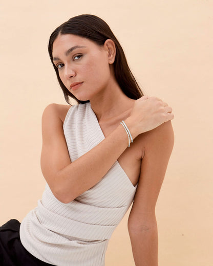 Round & Baguette CZ Tennis Bracelet Set - Tennis Jewelry