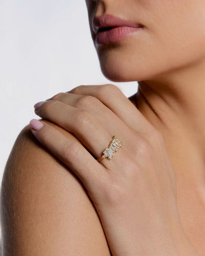 Elegant Baguette-Cut Diamond Ring - Baguette Jewelry