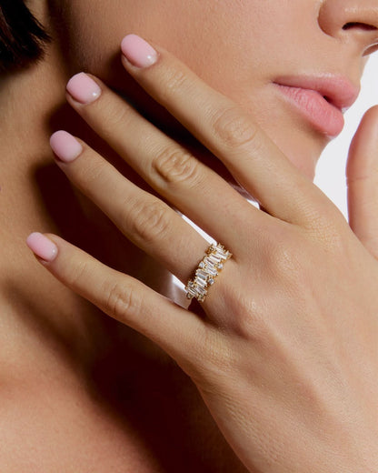 Elegant Baguette-Cut Diamond Ring - Baguette Jewelry