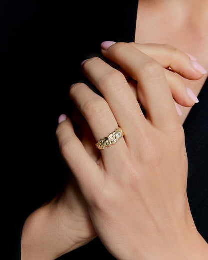Organic Textured Gold Ring - Dainty Everyday Jewelry