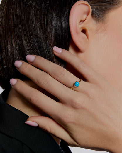 Dainty Turquoise Silver Ring - Turquoise Jewelry
