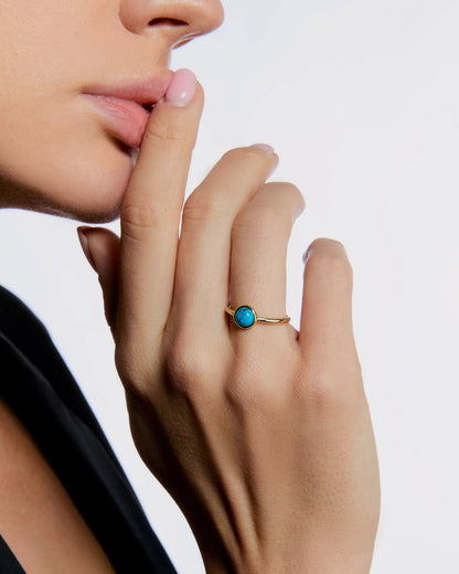Dainty Turquoise Silver Ring - Turquoise Jewelry
