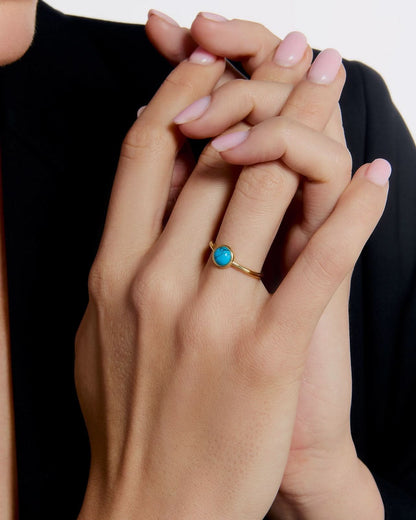 Dainty Turquoise Silver Ring - Turquoise Jewelry