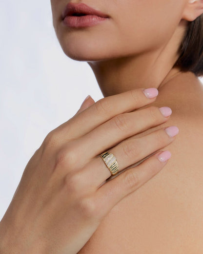 Textured Accent Ring, Bold Adjustable Design