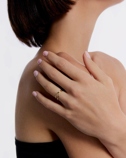 Abstract Open Link Ring, Minimalist Modern Design - Modern Jewelry