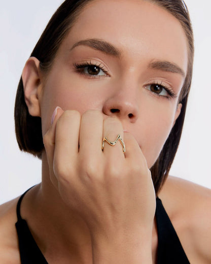 Abstract Openwork Ring, Modern Sculptural Design - Modern Jewelry