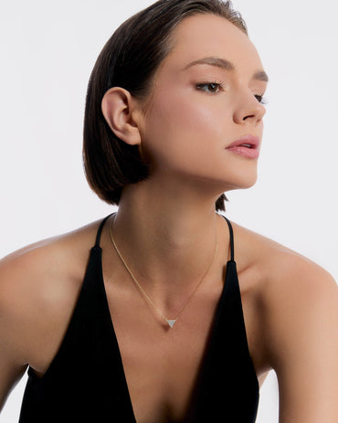 Silver Minimalist Charm Triangle Pendant Necklace - Charm Jewelry