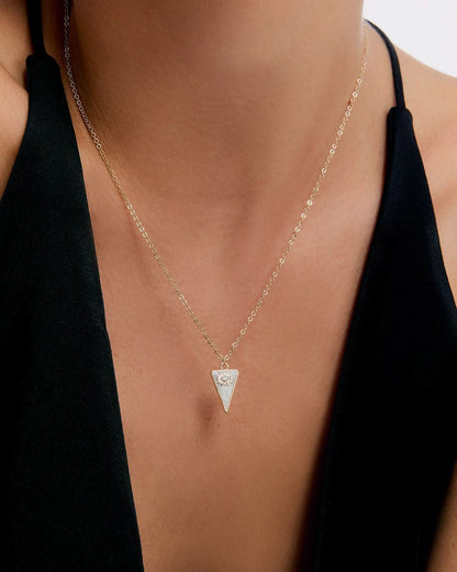 Evil Eye Symbol Triangle Pendant Necklace