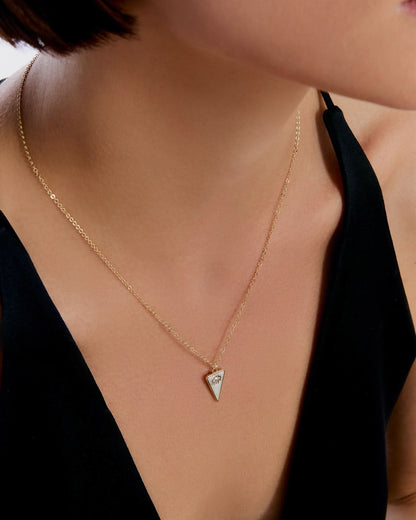 Evil Eye Symbol Triangle Pendant Necklace