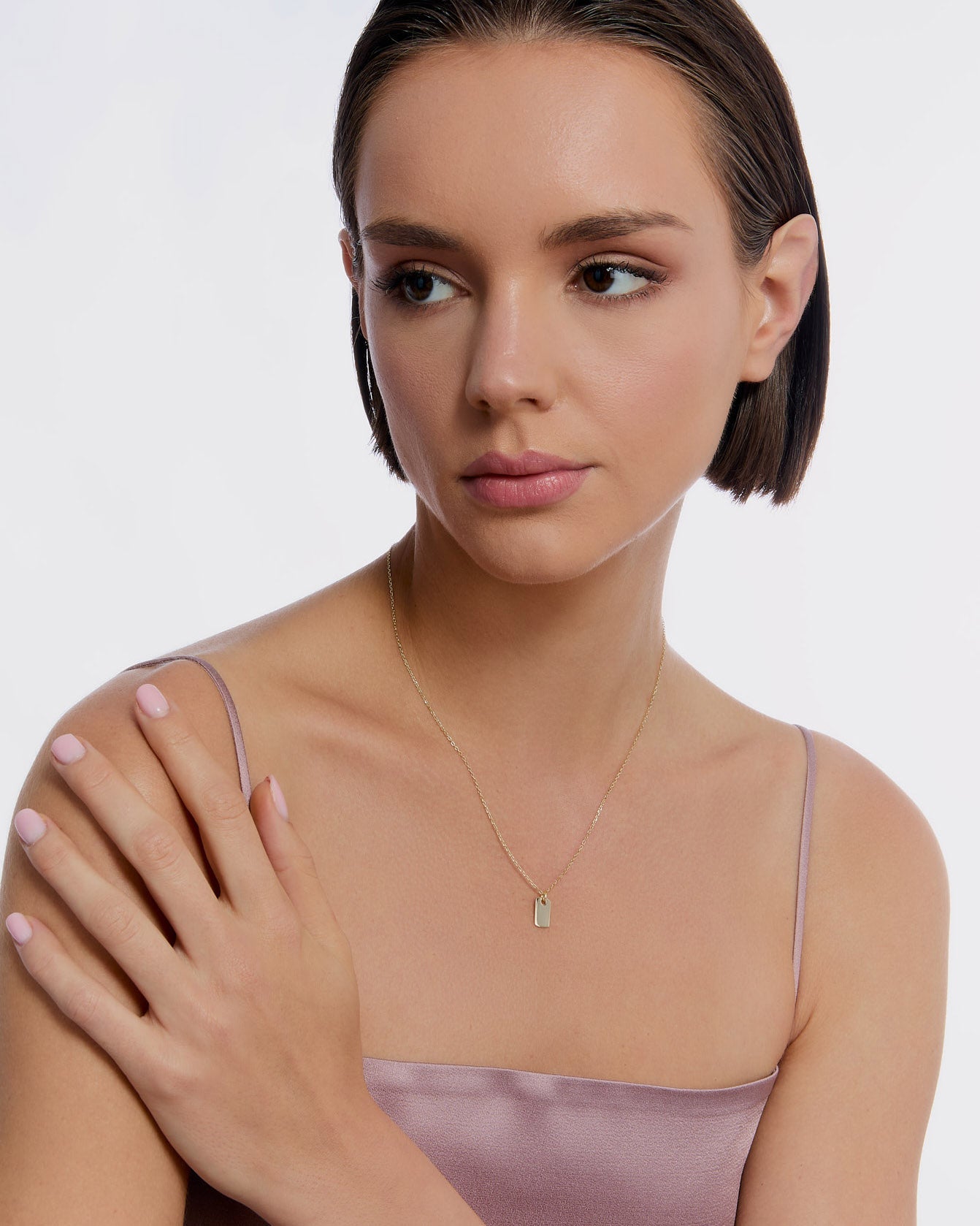 Simple Sleek Everyday Style Tag Necklace - Minimalist Jewelry