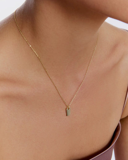 Simple Sleek Everyday Style Tag Necklace - Minimalist Jewelry