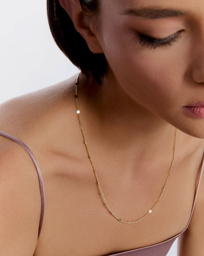 Modern Geometric Curb Chain Necklace - Chan Jewelry