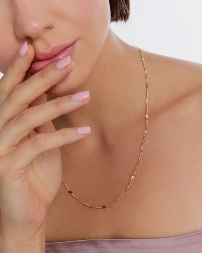 Modern Geometric Curb Chain Necklace - Chan Jewelry