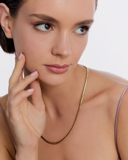 Elegant Herringbone Chain Necklace - Italian Chain