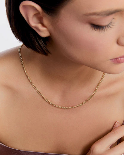 3mm Curb Chain Necklace - Bold Jewelry