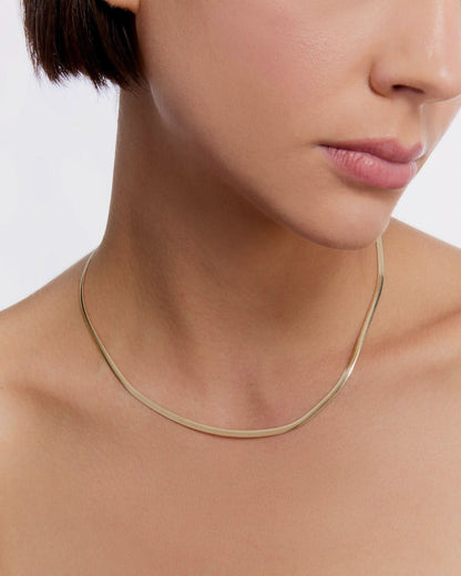 Elegant Herringbone Chain Necklace - Italian Chain