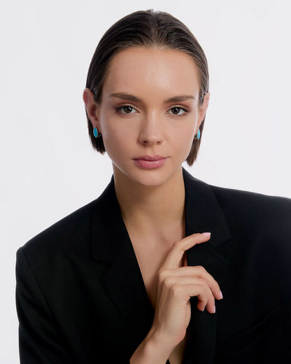 Turquoise Oval Clip-On Earrings - Turquoise Jewelry
