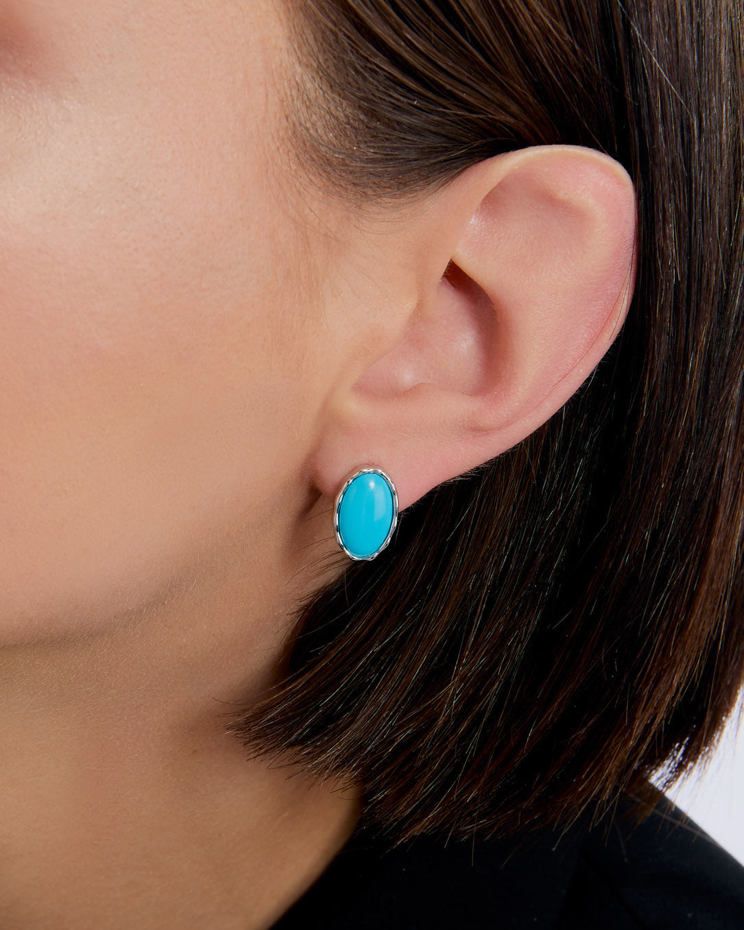Turquoise Oval Clip-On Earrings - Turquoise Jewelry