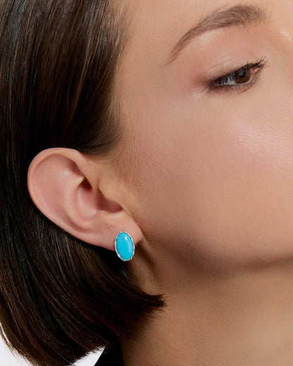 Turquoise Oval Clip-On Earrings - Turquoise Jewelry