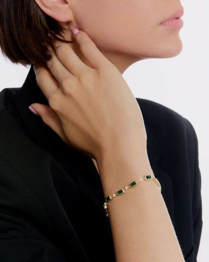 Emerald Accents Tennis Bracelet - Tennis Jewelry