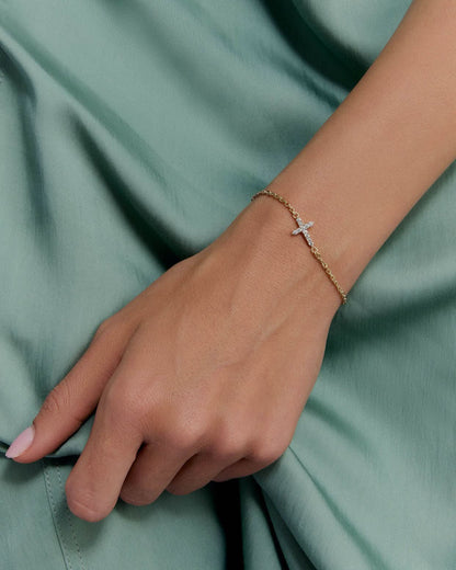 Dainty Gemstone Cross Bracelet - Cross Jewelry