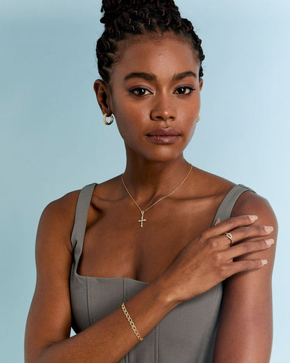 Gold Vermeil Dainty Cross Necklace - Faith Jewelry