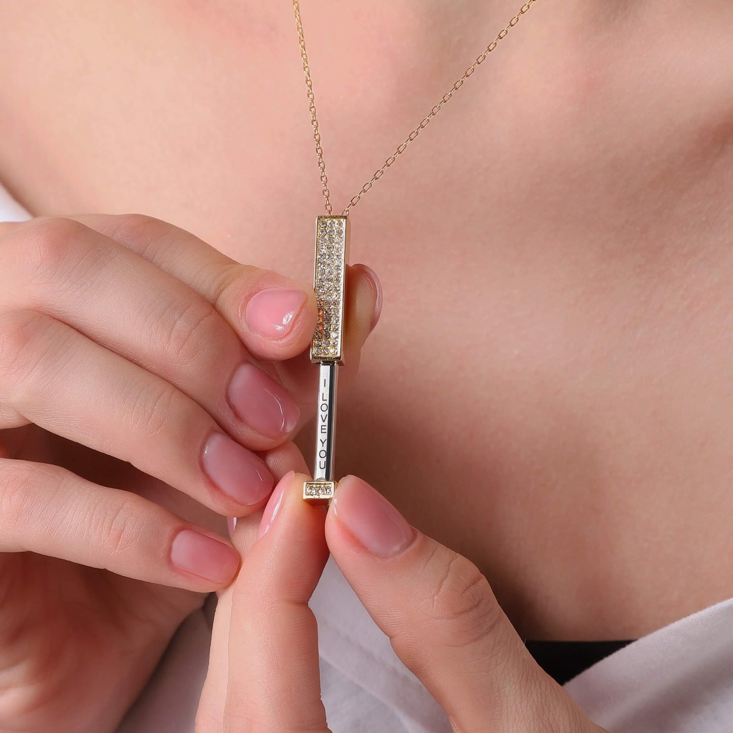 Personalized I Love You Necklace lifestyle view 6