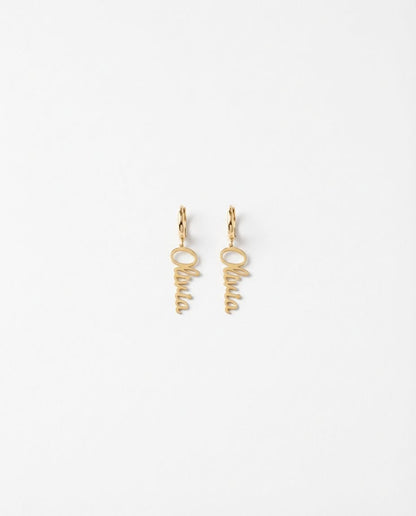 Custom Name Earrings, Personalized Gold Drop Earrings