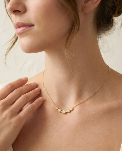 Tiny Bazel Set Necklace Minimalist Everyday - Minimalist Jewelry