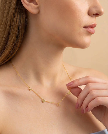 Personalized Gold Name Necklace - Dainty Letter Chain - Custom Jewelry Gift - 925k Sterling Silver