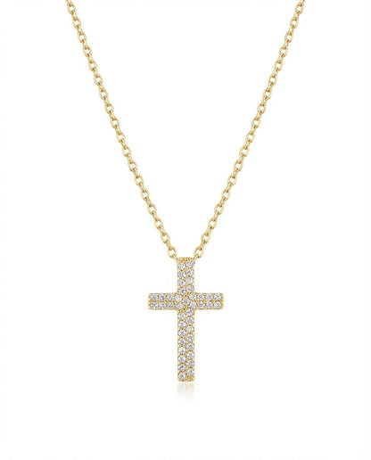 Elegant Diamond Cross Necklace Cross Jewelry - 14k Solid Gold