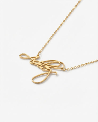 Personalized Name Necklace - Dainty Gold Script Chain - Custom Jewelry Gift - 925k Sterling Silver