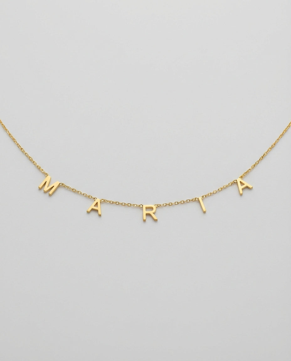 Personalized Gold Name Necklace - Dainty Letter Chain - Custom Jewelry Gift - 925k Sterling Silver
