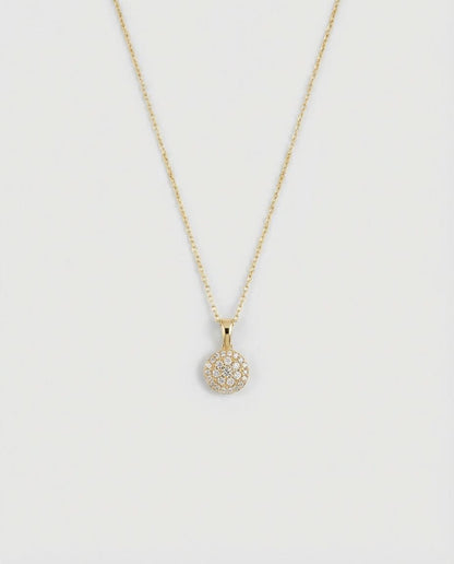 14k Gold Halo Necklace - 925k Sterling Silver