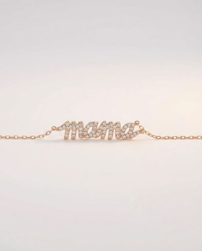 Dainty Gold mama Necklace - 925k Sterling Silver