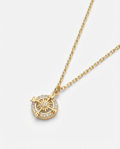 Minimalist Compass Necklace Travel Gift - Travel Jewelry