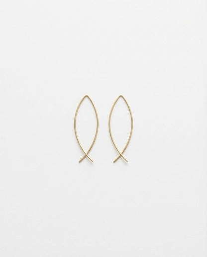 Elegant Gold Criss-Cross Arc Earrings