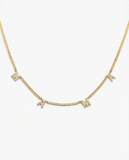 MAMA Letter Necklace with Curb Chain - Initial Jewelry