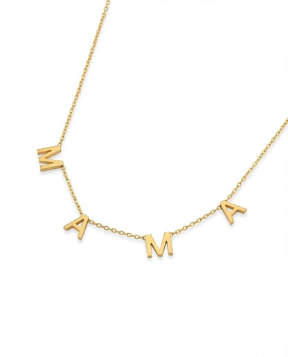 MAMA Necklace, Gold Letter Necklace