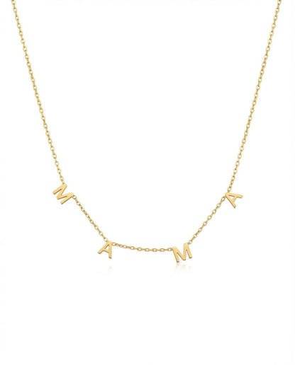 MAMA Necklace, Gold Letter Necklace