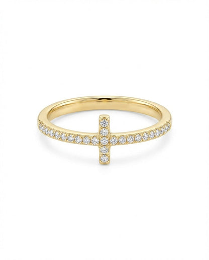 Cross Ring, Rose Gold Dainty Ring