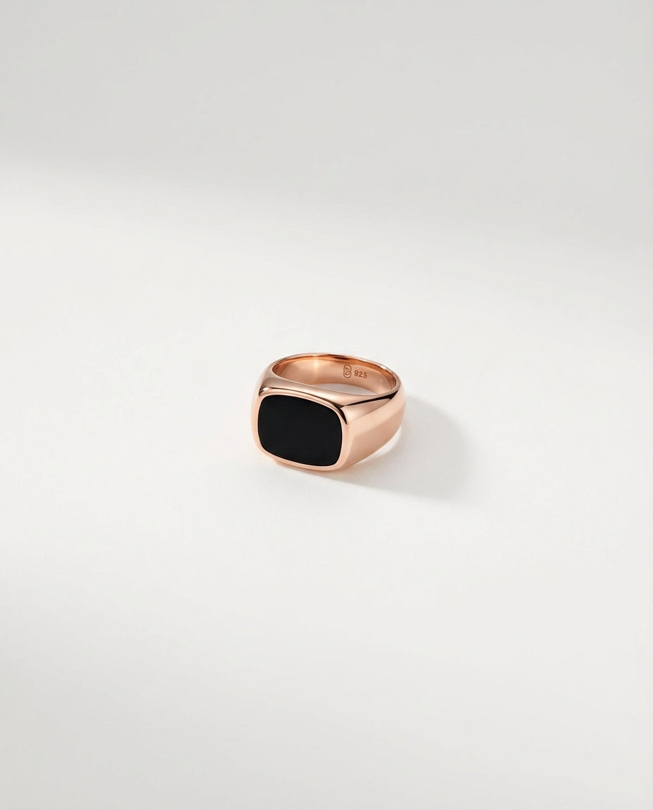 Bold Rectangular Onyx Statement Ring - Onyx Jewelry