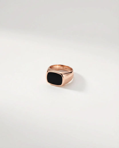 Bold Rectangular Onyx Statement Ring - Onyx Jewelry