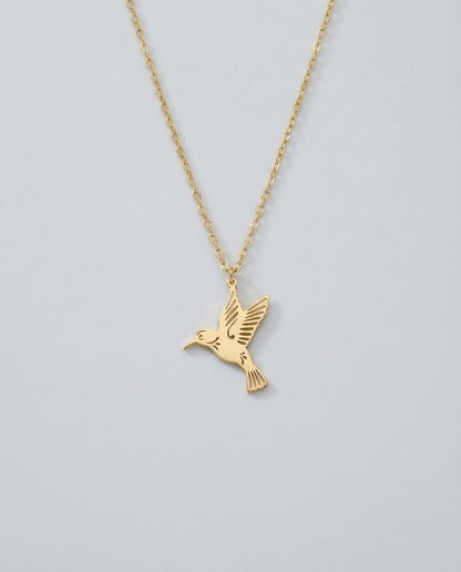 Minimal Mockingbird Necklace, Lucky Talisman - Dainty Jewelry