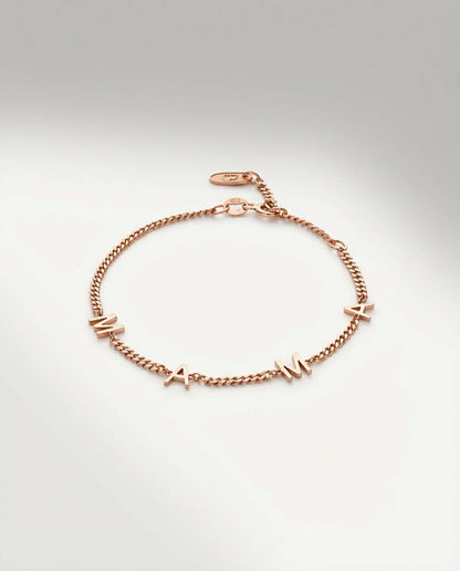 MAMA Letter Bracelet with Curb Chain - Mother Jewelry