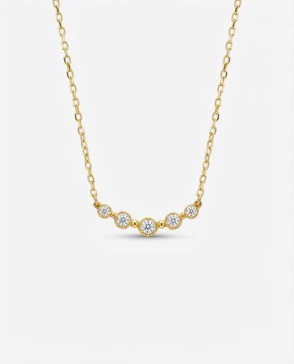 Tiny Bazel Set Necklace Minimalist Everyday - Minimalist Jewelry