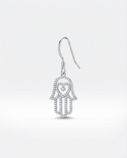 CZ Hamsa Hand Earrings, Dangle Jewelry