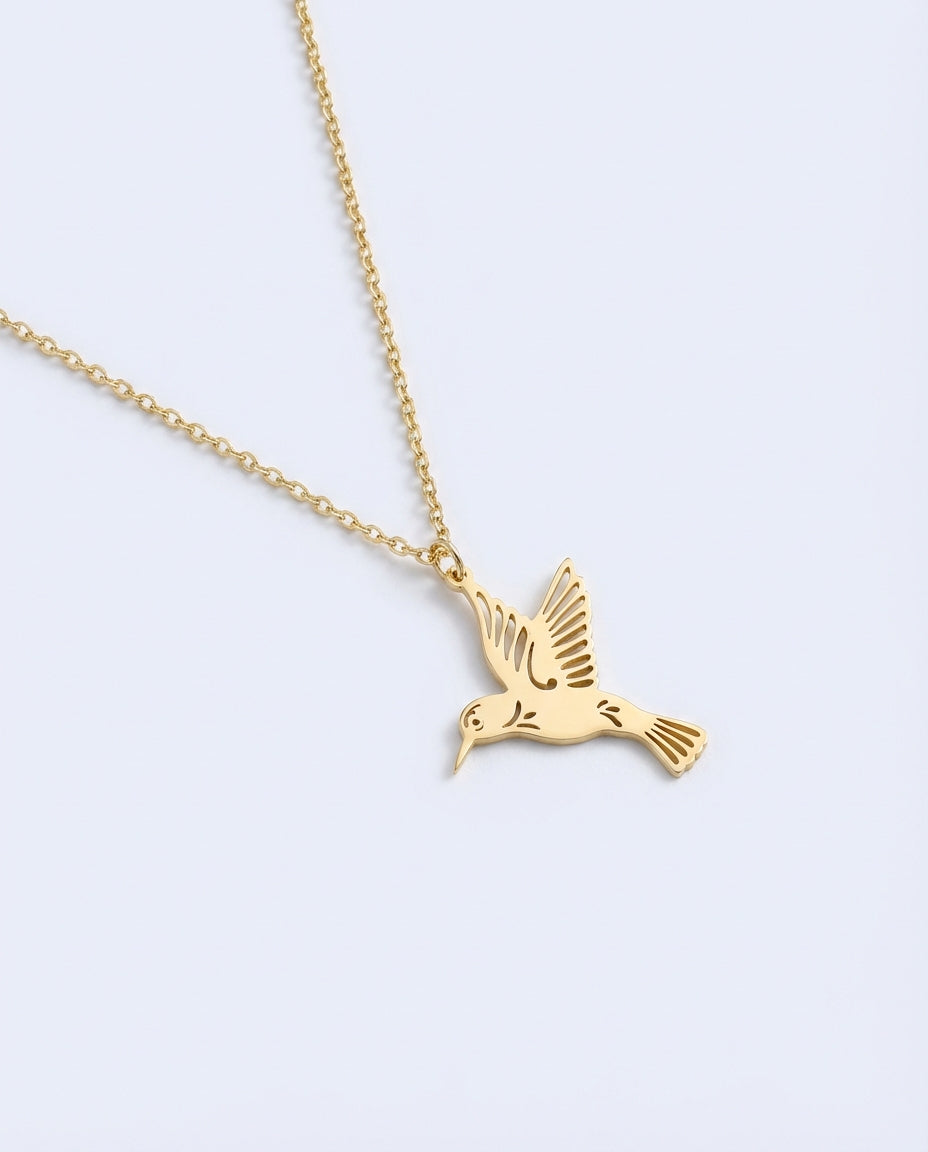 Minimal Mockingbird Necklace, Lucky Talisman - Dainty Jewelry