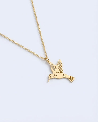 Minimal Mockingbird Necklace, Lucky Talisman - Dainty Jewelry
