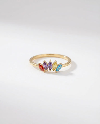 Birthstone Ring - Multi Stone Family Ring - Colorful Gem Jewelry Gift